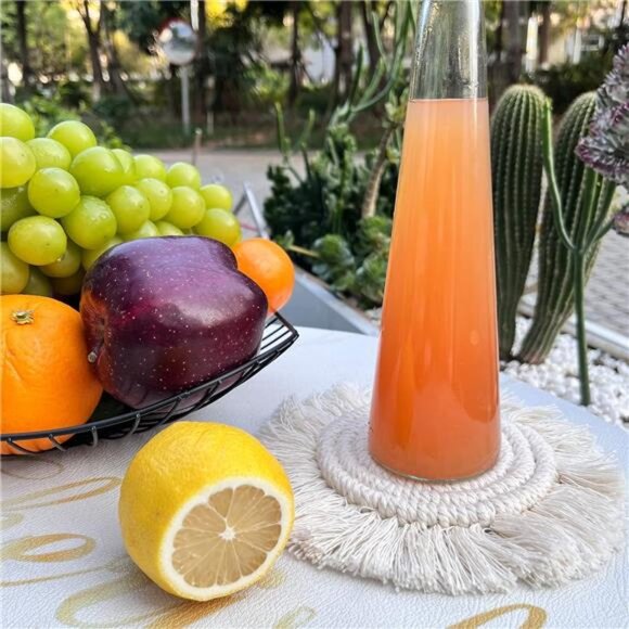 Coasters for Drinks Absorbent, Boho Coasters for Wooden Table, Drink Coaster Set - Picture 5 of 7